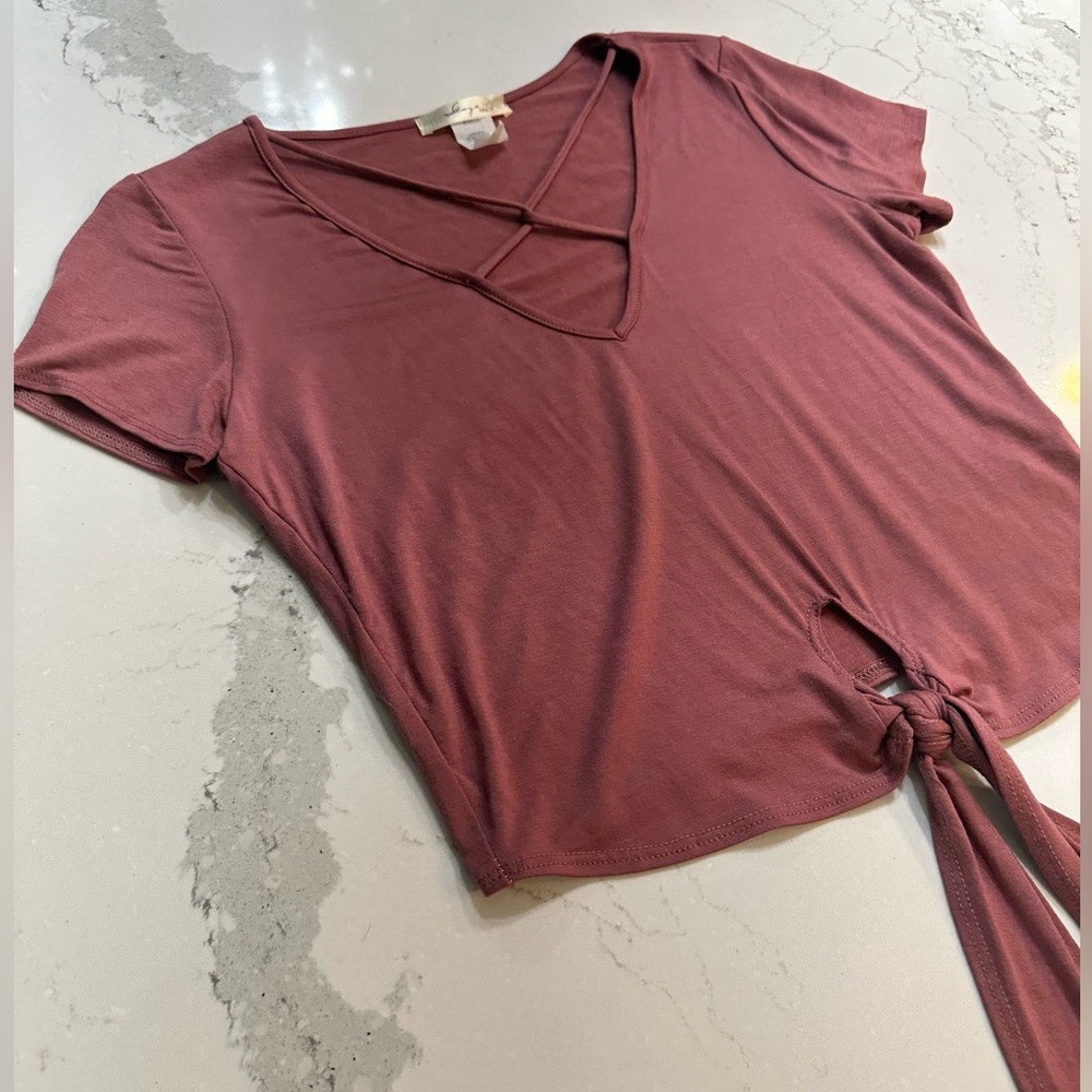 Crop Top Tie and Criss-Cross Chest Top